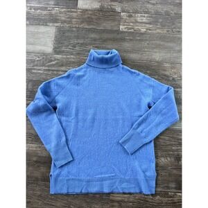 Nordstrom 100% Cashmere Turtleneck Sweater‎ Blue Women's Size Small